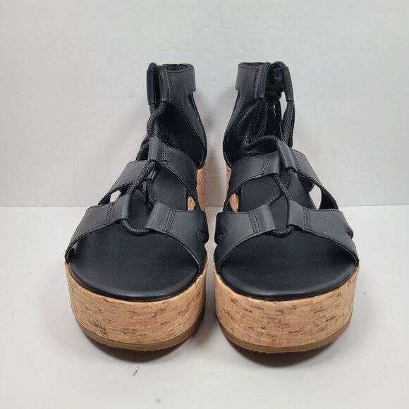 Sorel Women's Black Flatform Lace Sandals NL4625-010 US Size 10.5 - Picture 3 of 8
